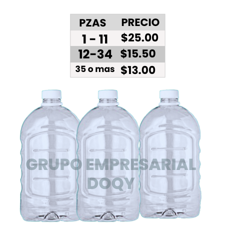 [07-GA4-A] GARRAFA PET 4 LT. R38 CRISTAL/ CT