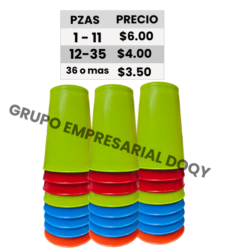 [24-025] VASO DE PLASTICO ECONOMICO COLORES 250ml